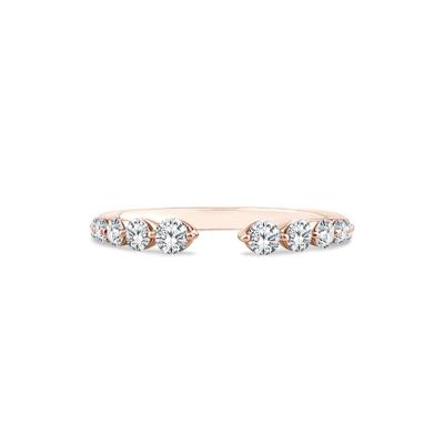Lab Grown Diamond Open Cuff Anniversary Band in 14K Rose Gold (1/2 ct. tw.)