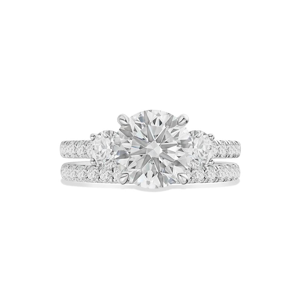 Lab Grown Diamond Three-Stone Engagement Set in 10K White Gold (3 ct. tw.) – Image 1 of 5