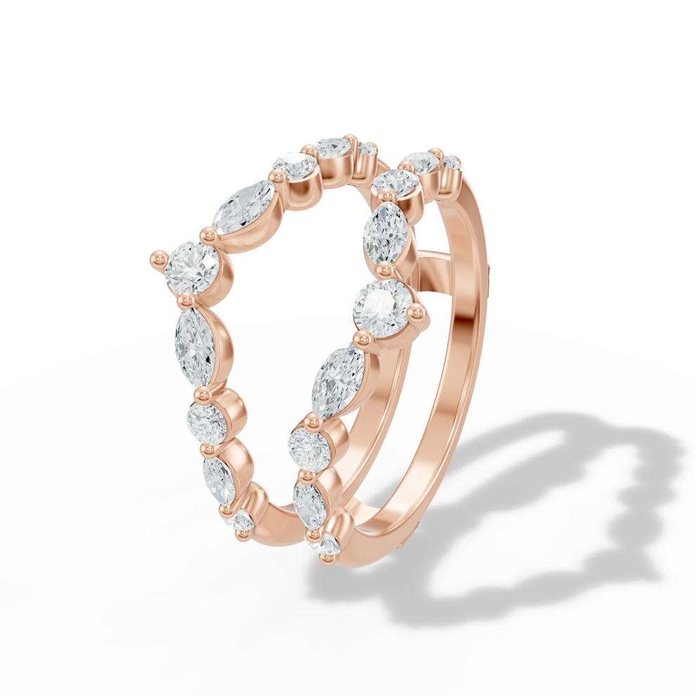 Lab Grown Diamond Marquise Insert Ring in 14K Rose Gold (1 ct. tw.) – Image 4 of 4