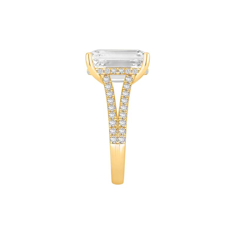 Lab Grown Diamond Elongated Cushion-Cut Engagement Ring in 14K Yellow Gold &#40;11 ct. tw.&#41; – Image 3 of 4