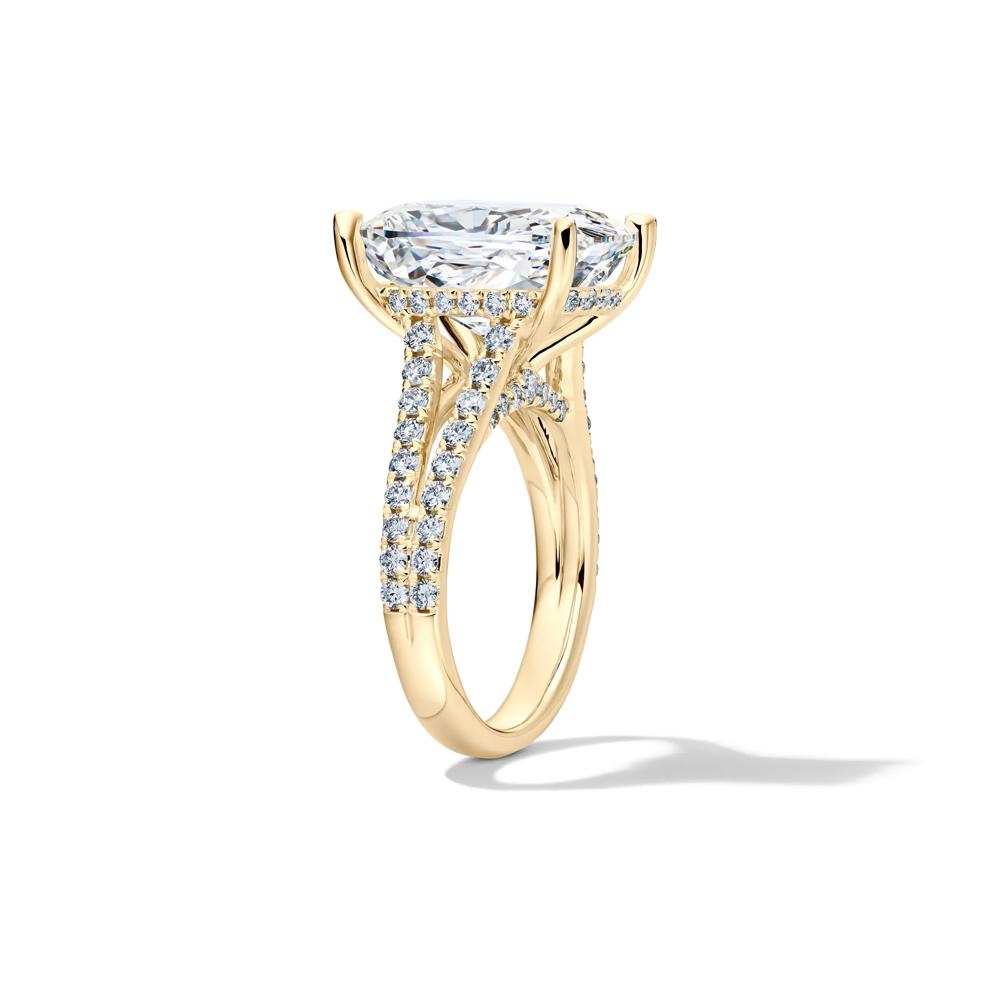 Lab Grown Diamond Elongated Cushion-Cut Engagement Ring in 14K Yellow Gold (11 ct. tw.) – Image 3 of 4