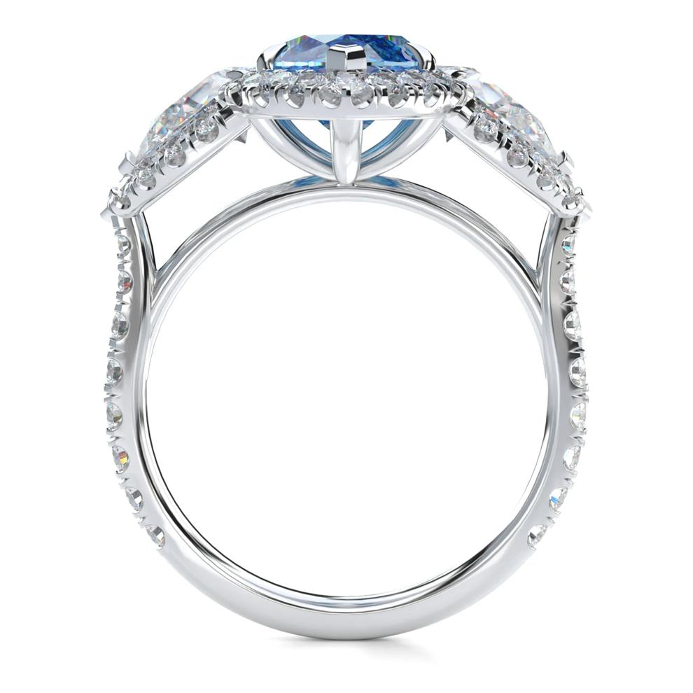 Lab Grown Diamond Fancy Blue Marquise Center Engagement Ring in Platinum (5 ct. tw.) – Image 2 of 5