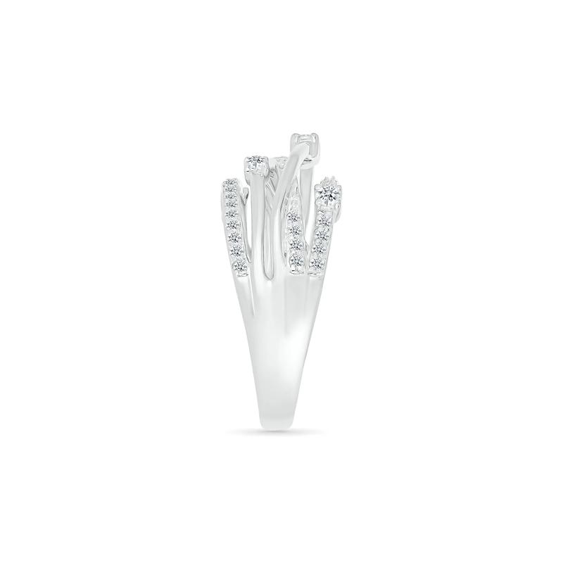 Diamond Multi-Row Ring in 10K White Gold &#40;3/8 ct. tw.&#41; – Image 3 of 5