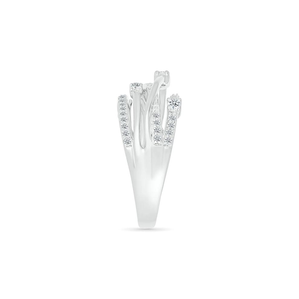 Diamond Multi-Row Ring in 10K White Gold (3/8 ct. tw.) – Image 3 of 5