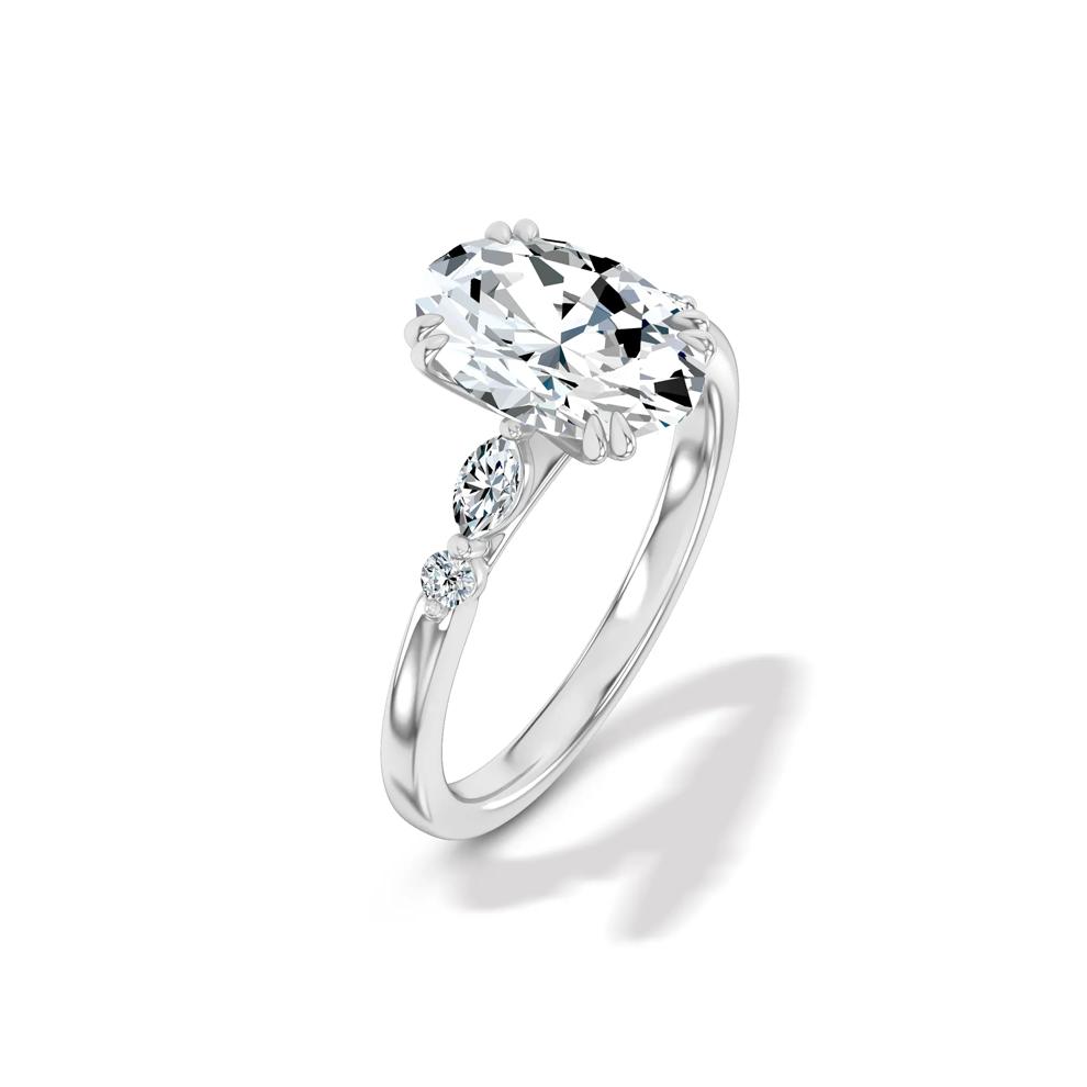 Lab Grown Diamond Oval Engagement Ring in 14K White Gold (3 1/7 ct. tw.) – Image 4 of 4
