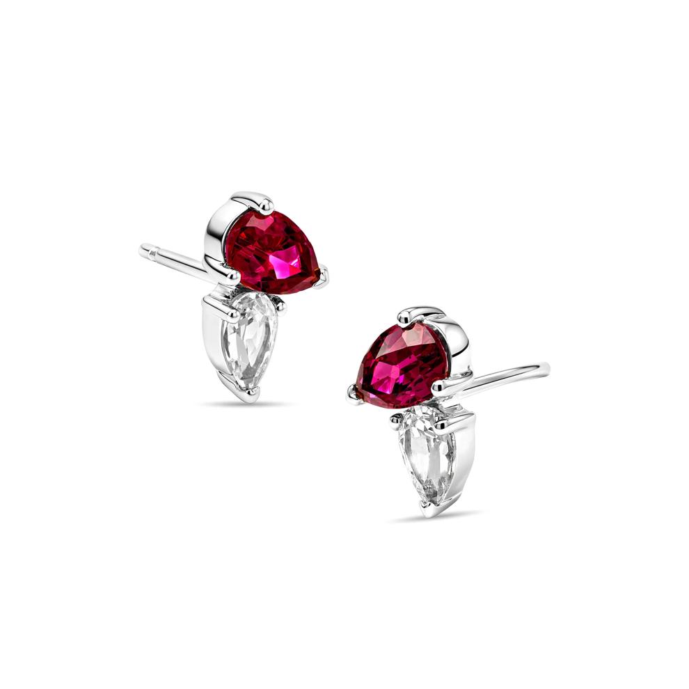 Lab-Created Ruby &amp; Lab-Created White Sapphire Pendant &amp; Earrings Boxed Set in Sterling Silver – Image 2 of 7