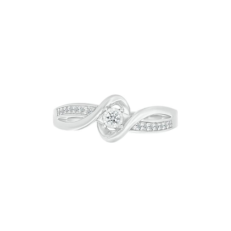 Diamond Twist Promise Ring in 10K White Gold &#40;1/8 ct. tw.&#41; – Image 5 of 5