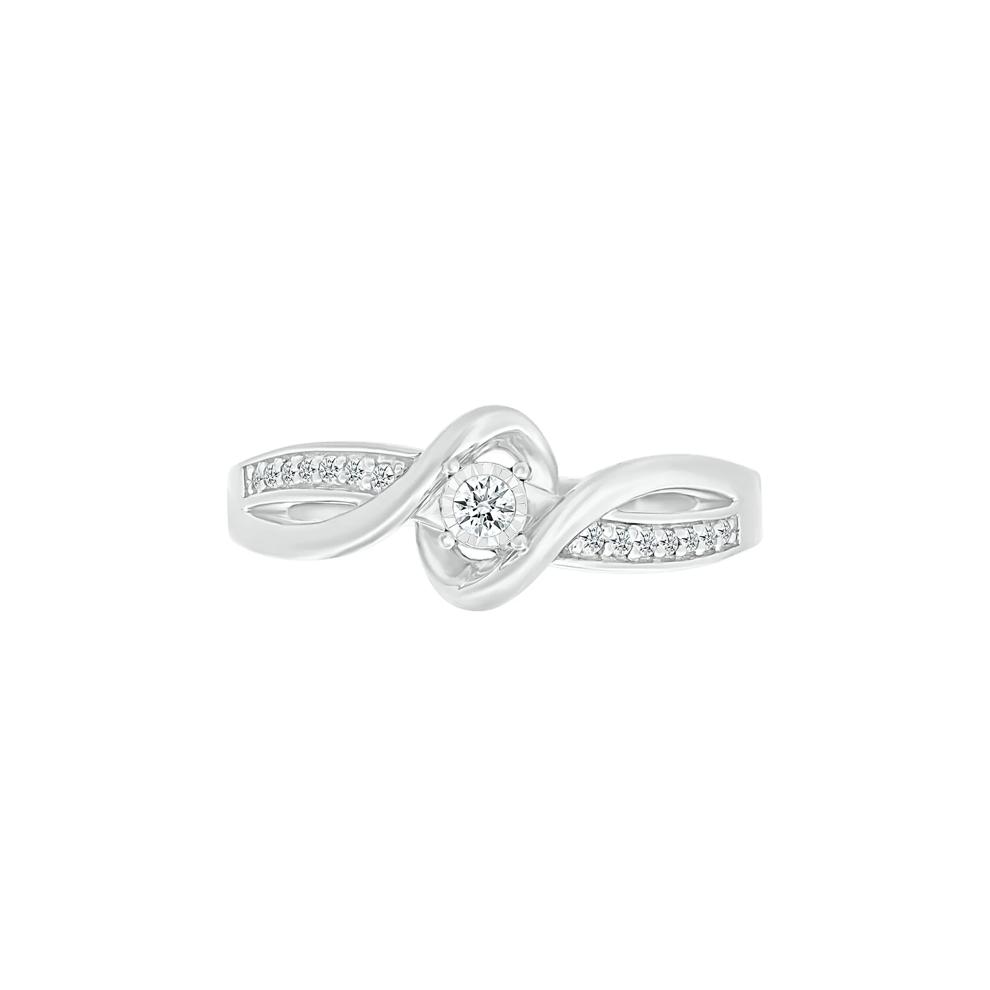 Diamond Twist Promise Ring in 10K White Gold (1/8 ct. tw.) – Image 5 of 5