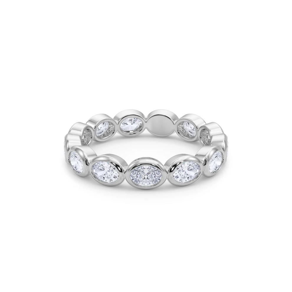 Diamond Bezel-Set Oval True Eternity Band in Platinum – Image 4 of 5