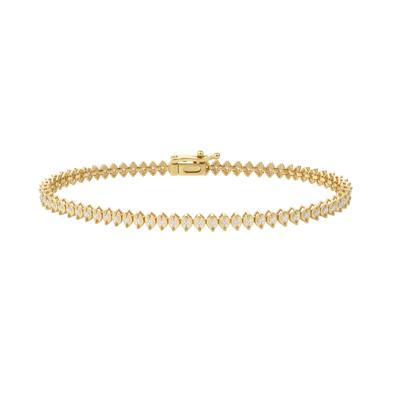 Diamond Faux Marquise Line Bracelet in 10K Yellow Gold, 7" (1 ct. tw.)