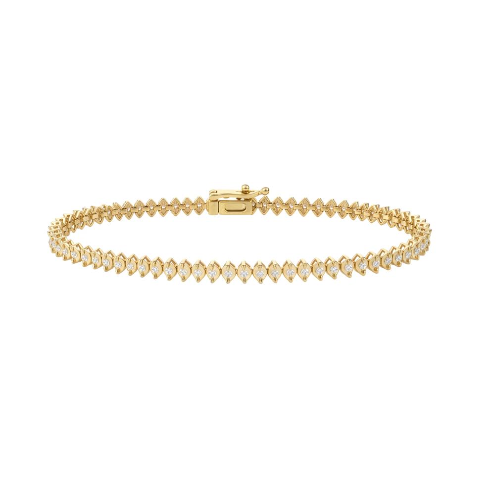 Diamond Faux Marquise Line Bracelet in 10K Yellow Gold, 7" (1 ct. tw.) – Image 1 of 2