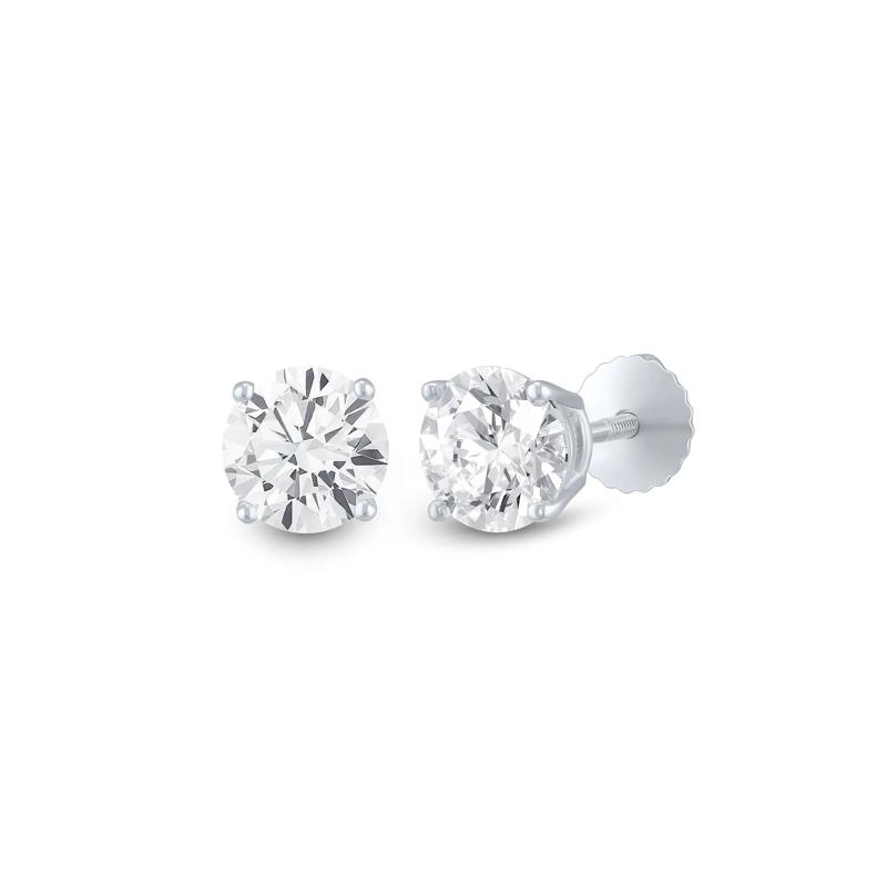 Diamond Round Solitaire Stud Earrings in 14K White Gold &#40;2 ct. tw.&#41; – Image 2 of 2