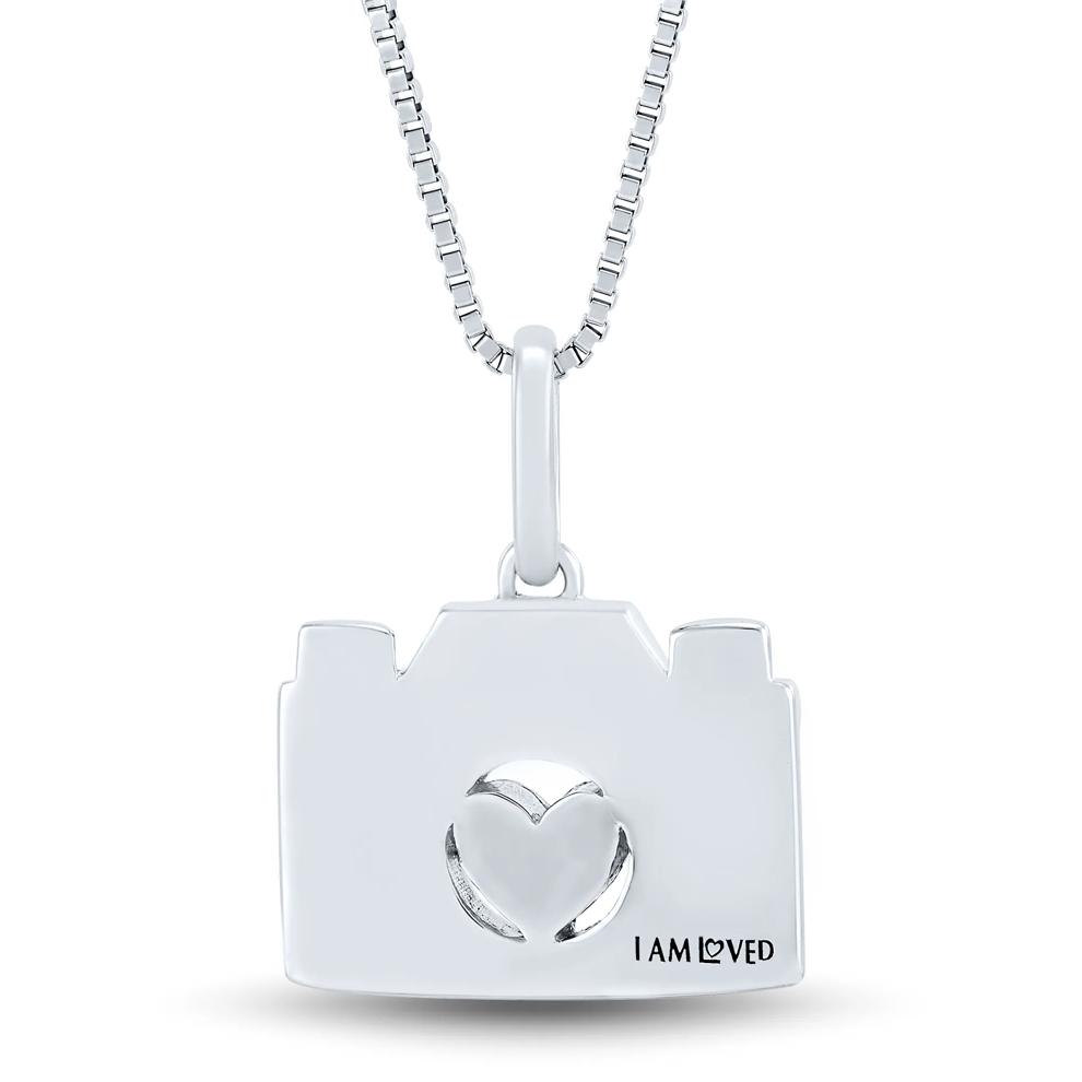 Camera Pendant with Diamond Accents in Sterling Silver and 14K Rose Gold – Image 4 of 4