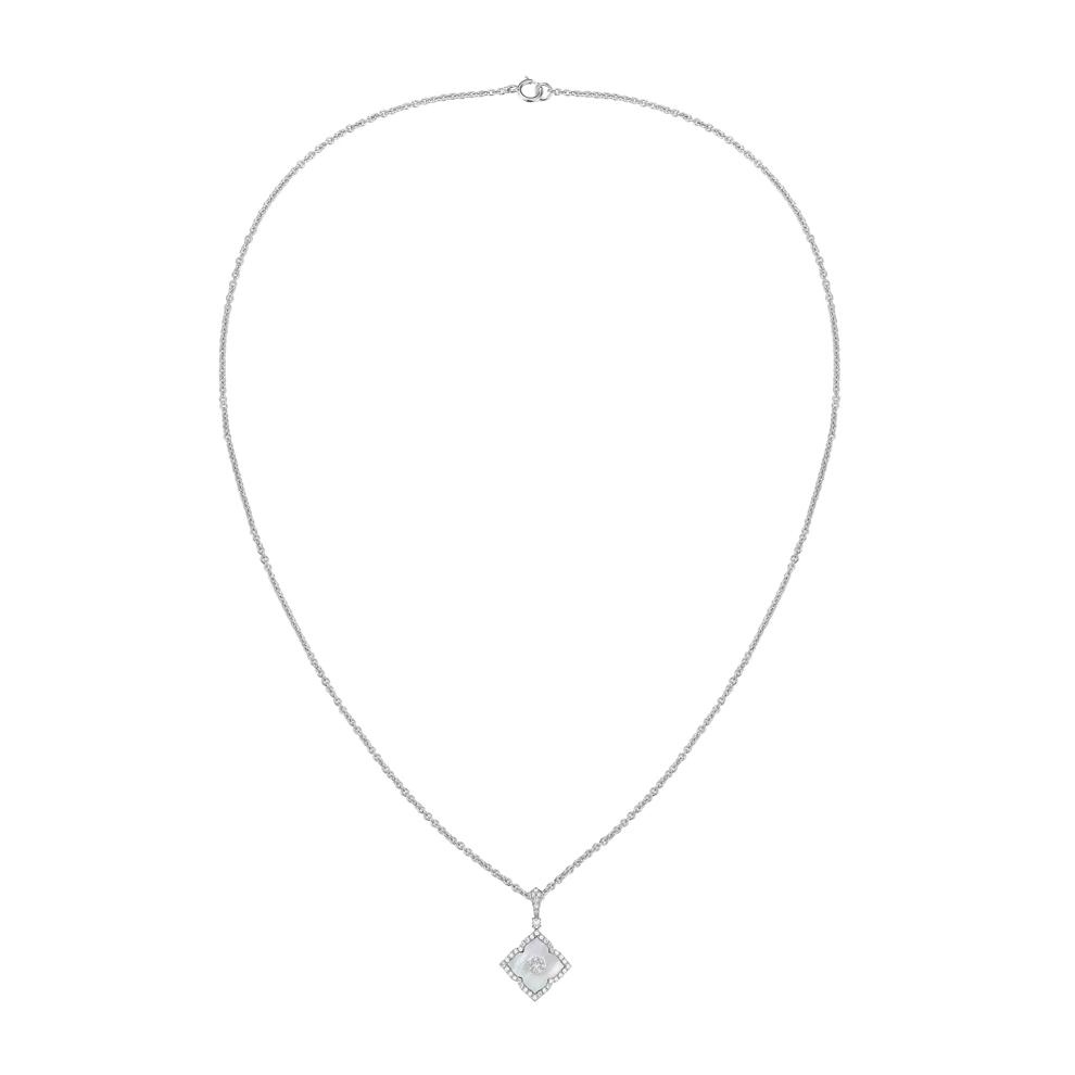 Mother of Pearl and White Sapphire Pendant in Sterling Silver – Image 3 of 3