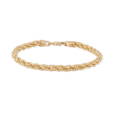 Hollow Infinity Rope Chain Bracelet in 10K Yellow Gold, 4mm, 7.25"