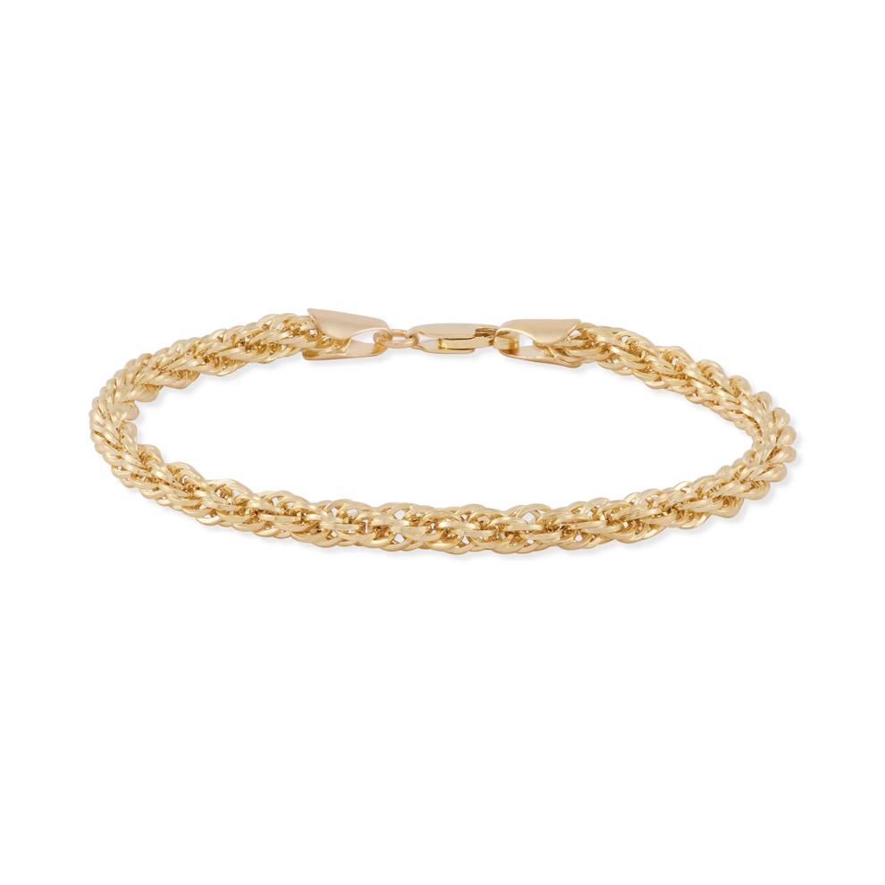 Hollow Infinity Rope Chain Bracelet in 10K Yellow Gold, 4mm, 7.25" – Image 1 of 2