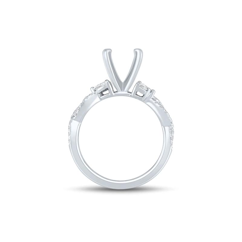 Lab Grown Diamond Marquise and Round Semi-Mount in 14K White Gold &#40;3/8 ct. tw.&#41; &#40;Setting Only&#41; – Image 5 of 6
