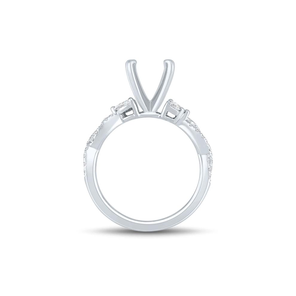 Lab Grown Diamond Marquise and Round Semi-Mount in 14K White Gold (3/8 ct. tw.) (Setting Only) – Image 5 of 6
