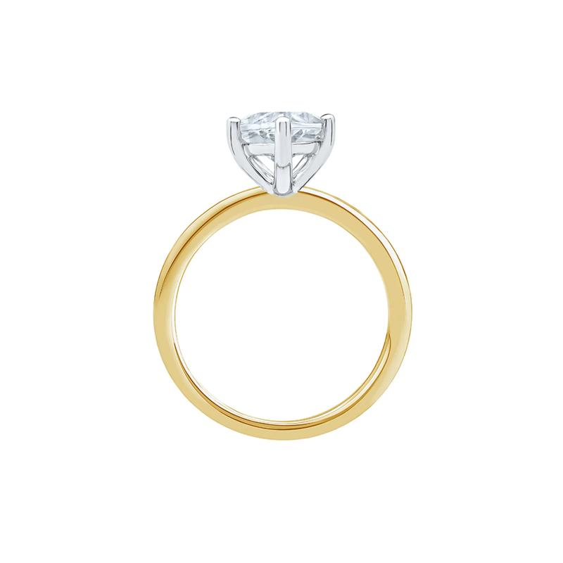 Lab Grown Diamond Pear-Shaped Solitaire Engagement Ring in 14k Yellow Gold &#40;3 ct.&#41; – Image 2 of 4