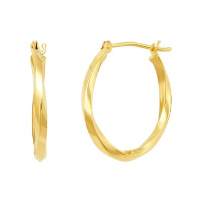 Round Twisted Tube Hoop Earrings in 10K Yellow Gold, 20MM