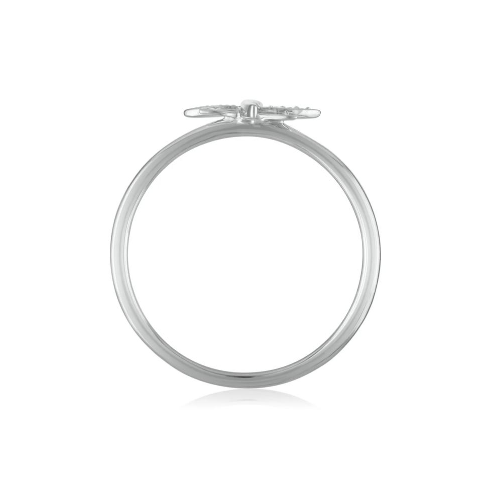 Diamond Accent Dragonfly Ring in 10K White Gold – Image 2 of 3