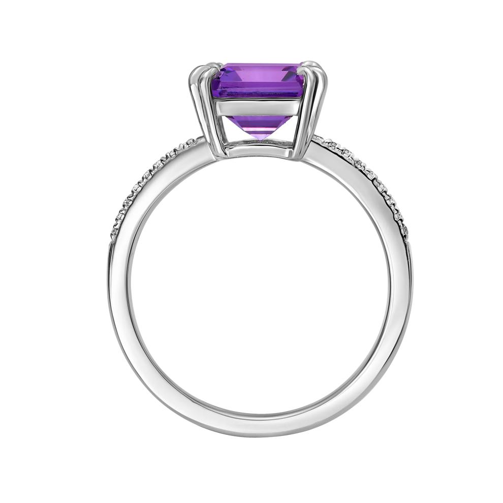 Amethyst &amp; Diamond Accent Ring in Sterling Silver – Image 2 of 3