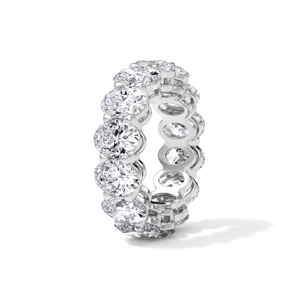 Lab Grown Diamond Oval Eternity Band in 18K White Gold (10 1/2 ct. tw.) – Image 3 of 4