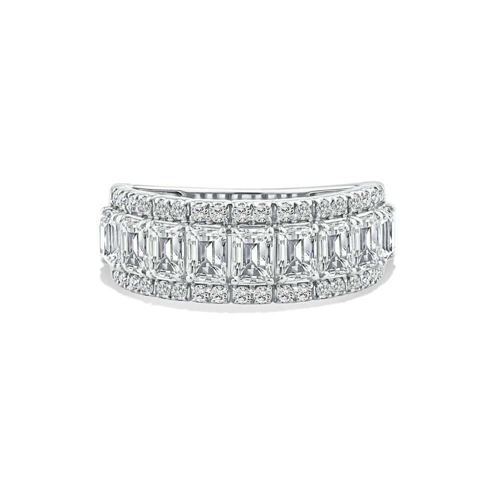 Lab Grown Diamond Emerald Center Band in 10K White Gold (2 1/2 ct. tw.) – Image 1 of 4