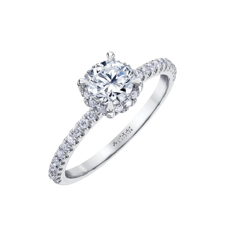 Round-shaped Halo Engagement Ring in 14K White Gold &#40;1 ct. tw.&#41; – Image 4 of 7