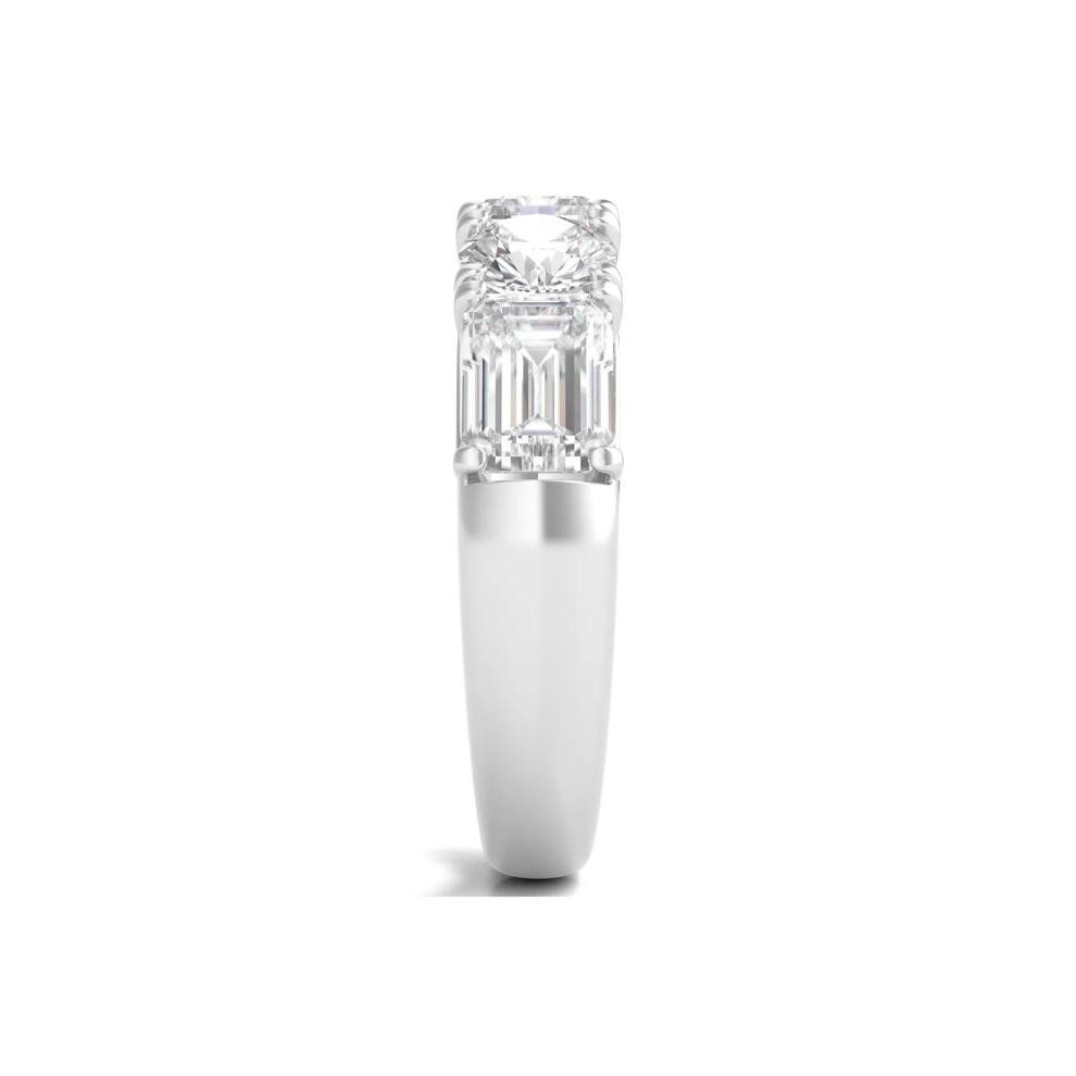 Round &amp; Emerald-Cut Diamond Five-Stone Band in Platinum (4 ct. tw.) – Image 3 of 3