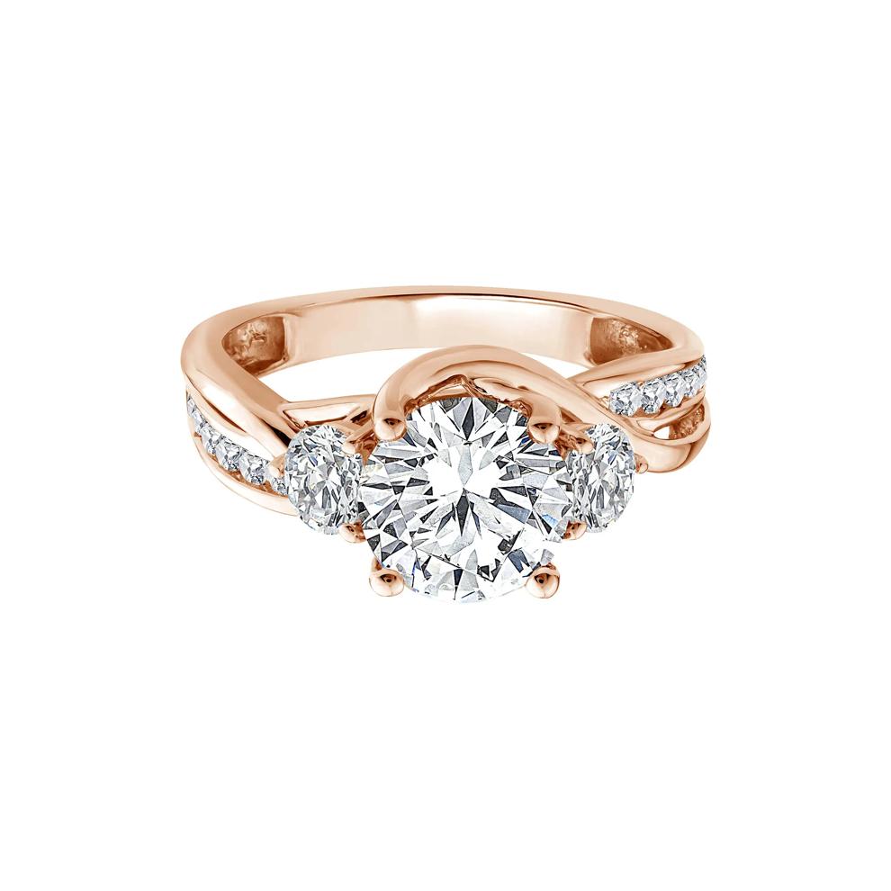 Lab Grown Diamond Three-Stone Engagement Ring in 10K Rose Gold (2 3/4 ct. tw.) – Image 1 of 3