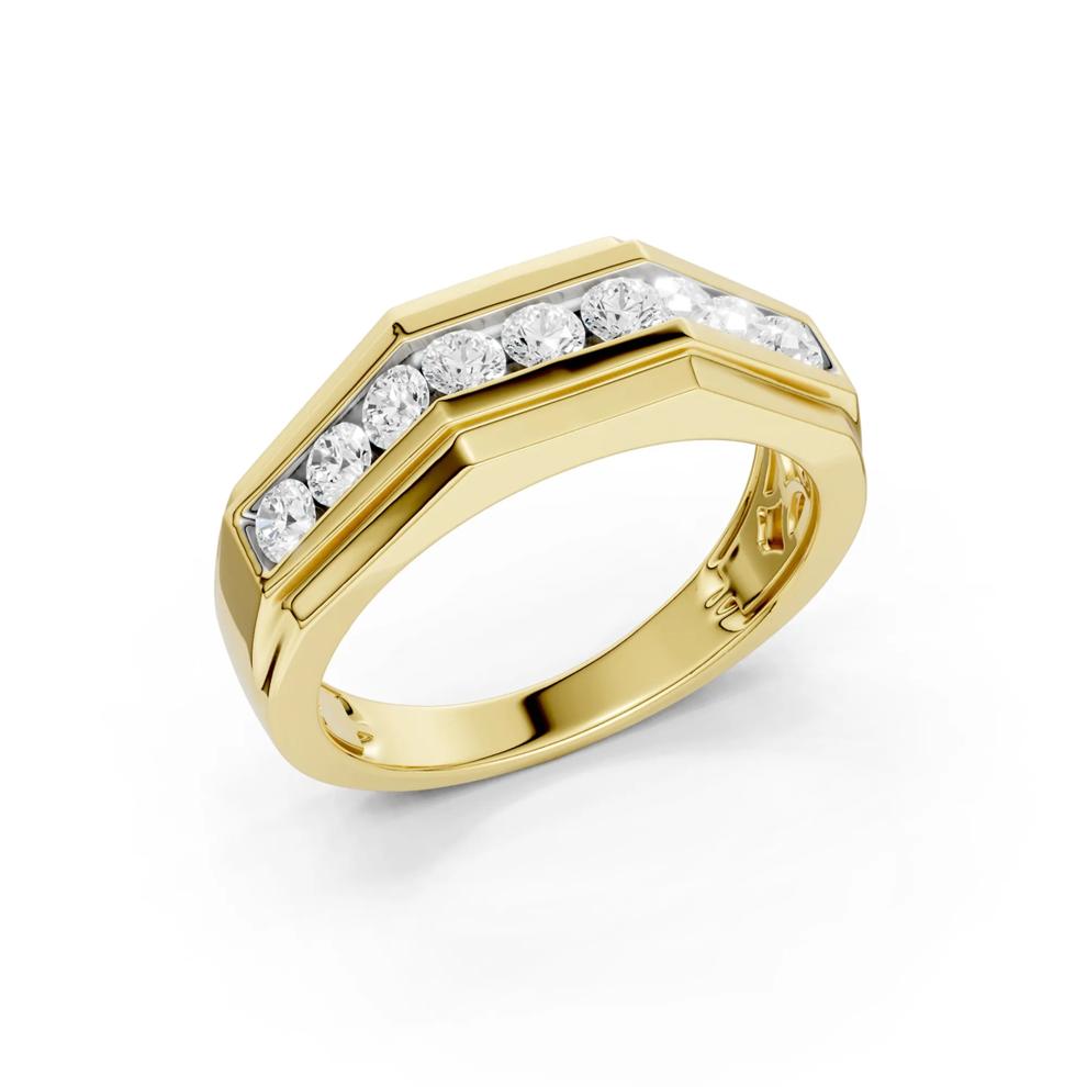 Men's Lab Grown Diamond Geometric Band in 10K Yellow Gold (3/4 ct. tw.) – Image 2 of 4