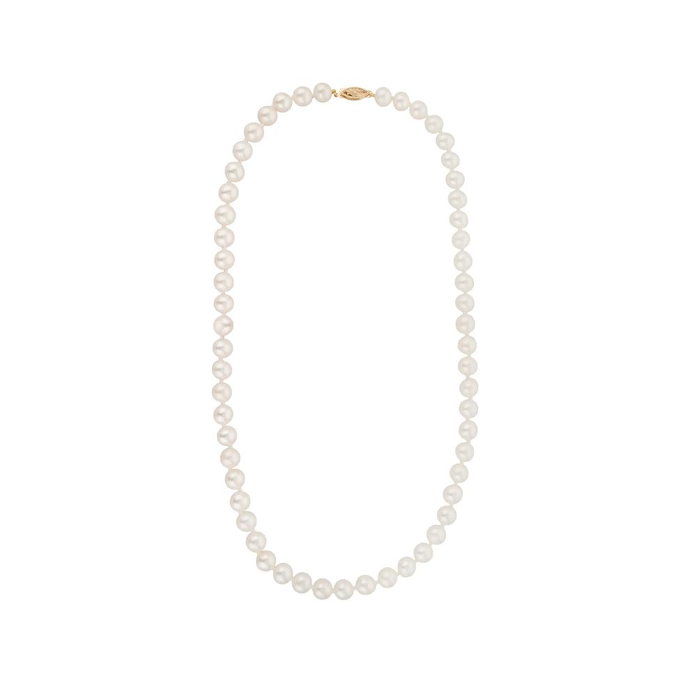 Cultured Freshwater Pearl Necklace in 14K Yellow Gold, 7mm, 18&rdquo; – Image 2 of 3