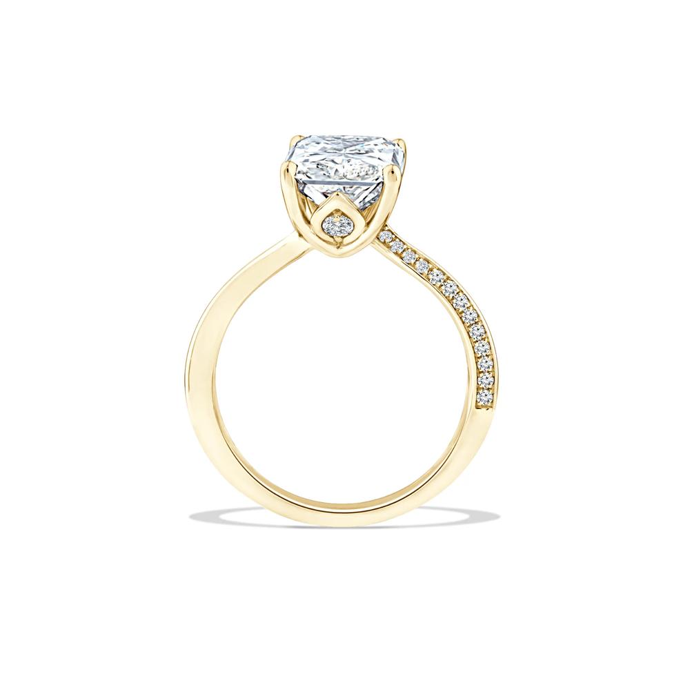 Lab Grown Diamond Radiant Center Engagement Ring in 18K Yellow Gold (4 1/5 ct. tw.) – Image 2 of 4