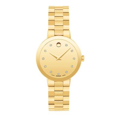 Ladies' Sapphire Watch in Gold-Tone Stainless Steel, 28MM