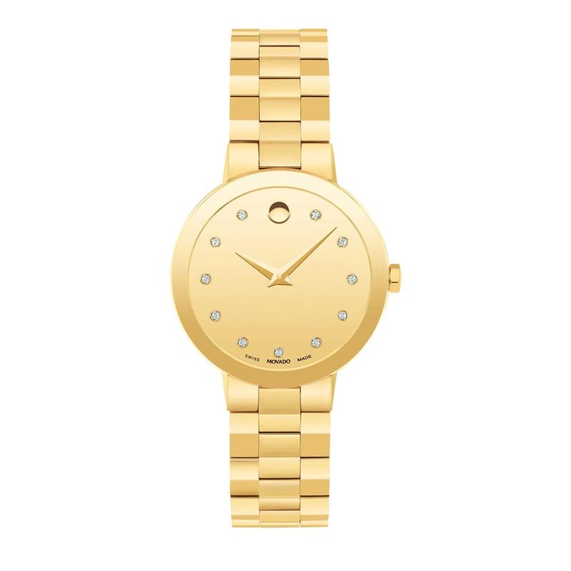 Ladies&#39; Sapphire Watch in Gold-Tone Stainless Steel, 28MM – Image 1 of 3