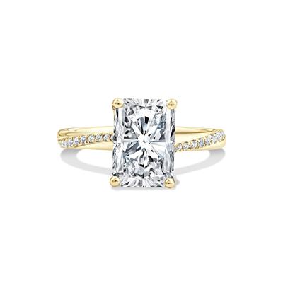 Lab Grown Diamond Radiant-Cut Center Engagement Ring
