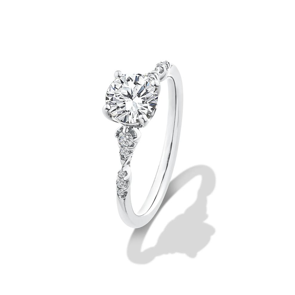 Lab Grown Diamond Round Center Faux Marquise Engagement Ring in 10K White Gold (1 1/8 ct. tw.) – Image 4 of 4