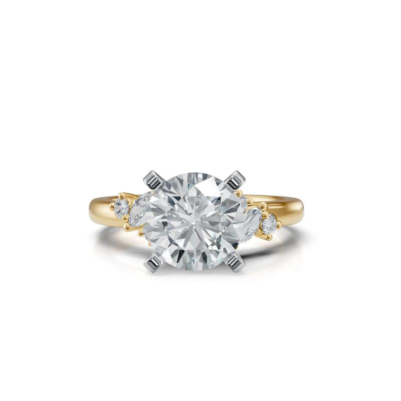 Lab Grown Diamond Semi-Mount Engagement Ring in 14K Yellow and White Gold &#40;1/4 ct. tw.&#41; &#40;Setting Only&#41; – Image 2 of 6