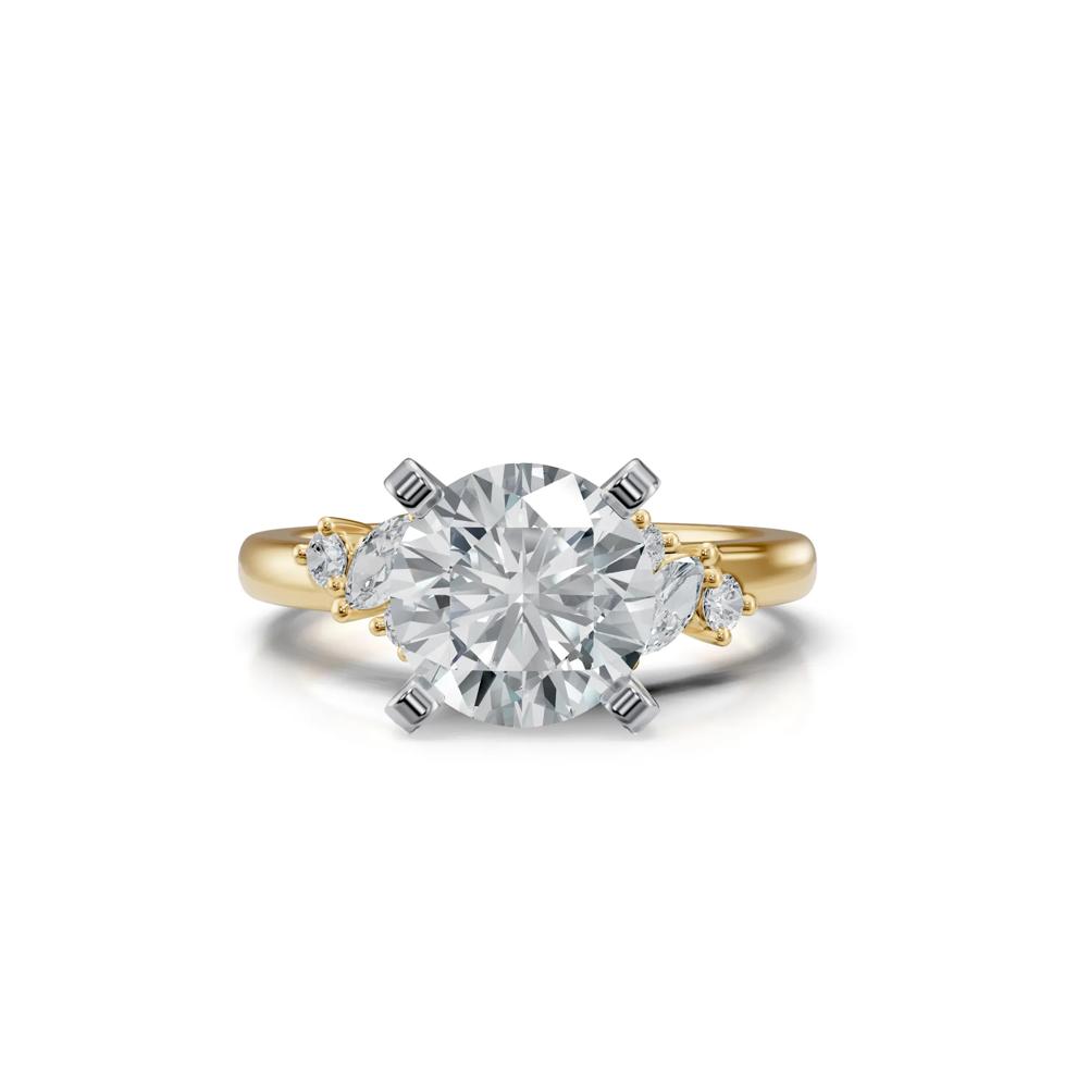 Lab Grown Diamond Semi-Mount Engagement Ring in 14K Yellow and White Gold (1/4 ct. tw.) (Setting Only) – Image 2 of 6