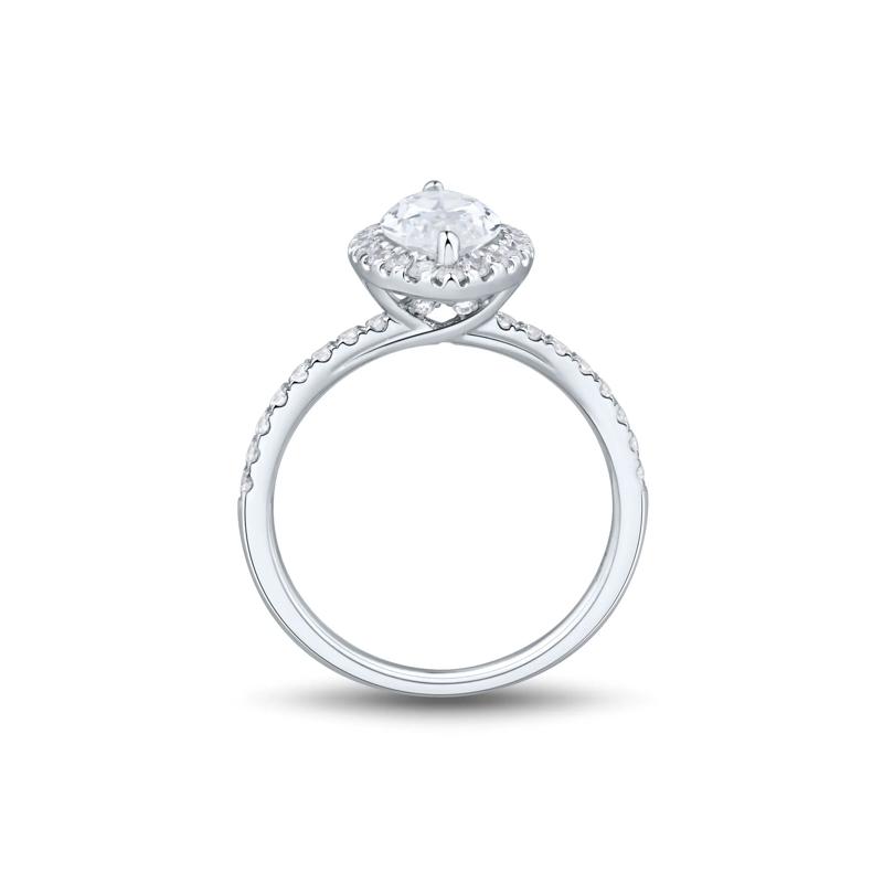 Lab Grown Diamond Marquise-Cut Halo Engagement Ring in 14K White Gold &#40;2 ct. tw.&#41; – Image 2 of 3