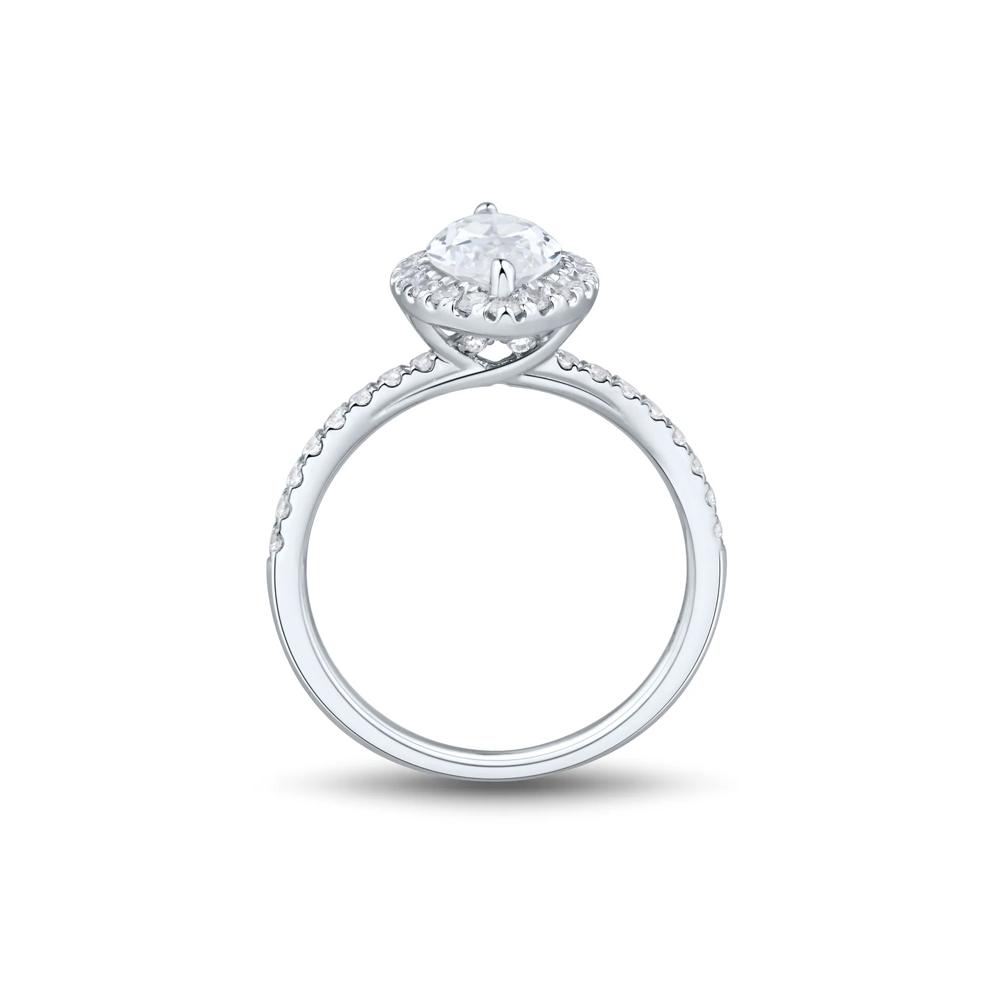 Lab Grown Diamond Marquise-Cut Halo Engagement Ring in 14K White Gold (2 ct. tw.) – Image 2 of 3