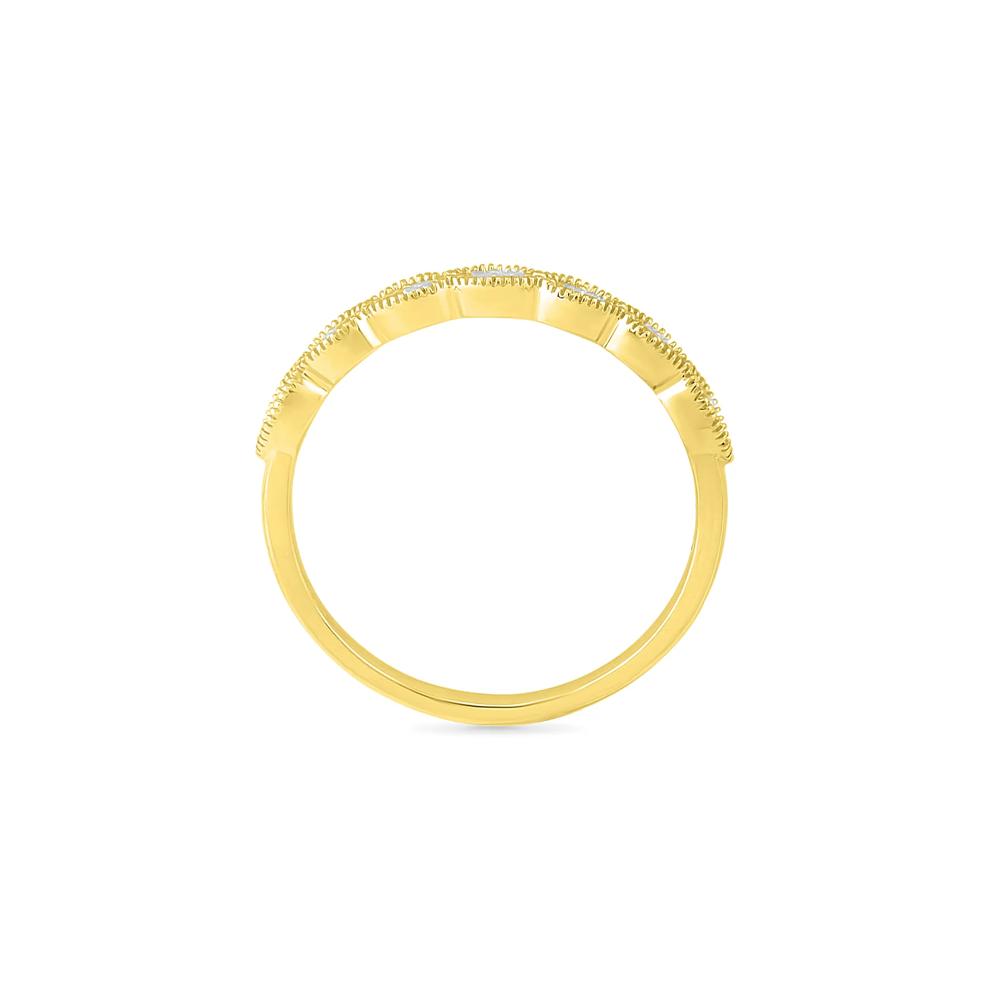 Faux-Marquise Diamond Stack Band in 10K Yellow Gold (1/10 ct. tw.) – Image 2 of 5
