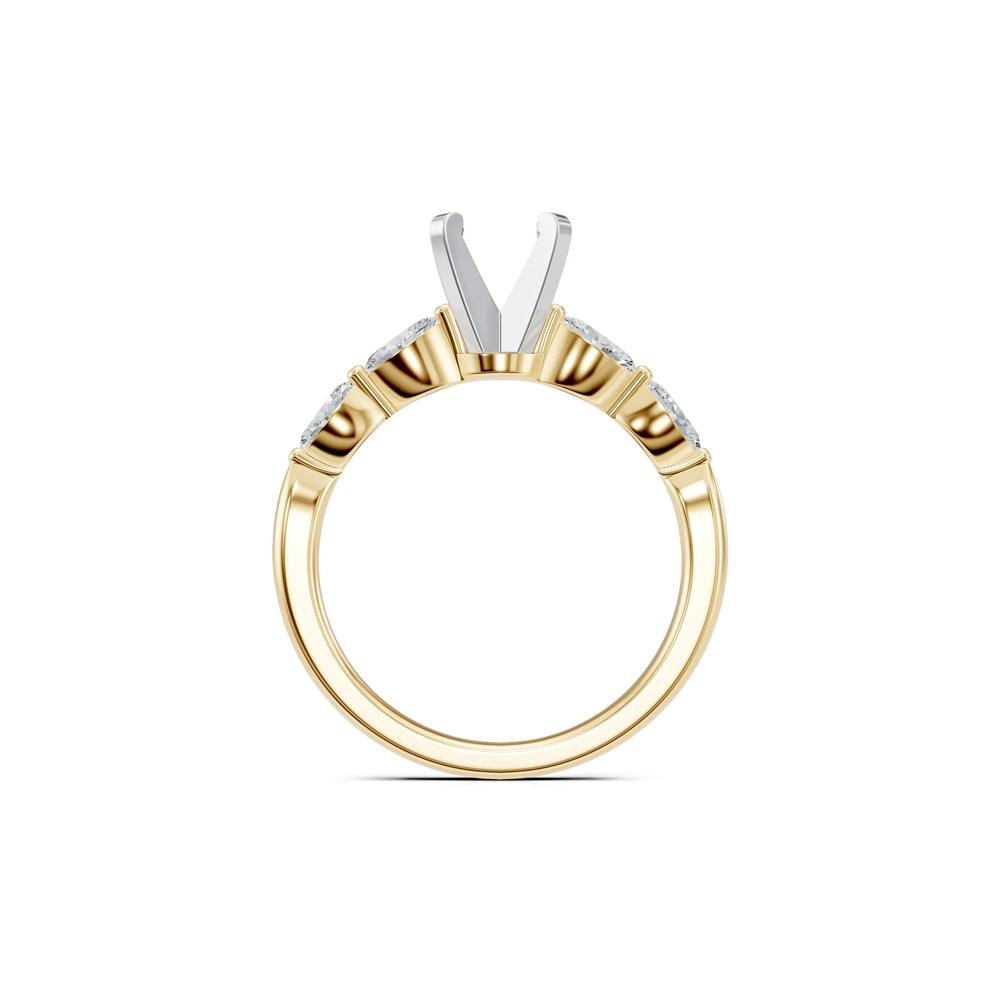 Lab Grown Diamond Semi-Mount Engagement Ring in 14K Yellow &amp; White Gold (Setting Only) – Image 4 of 6