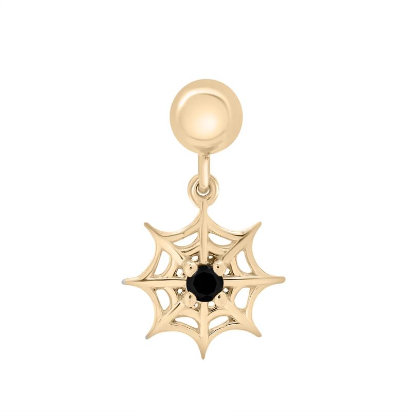 Black Onyx Spiderweb Bead Charm in Vermeil – Image 1 of 3