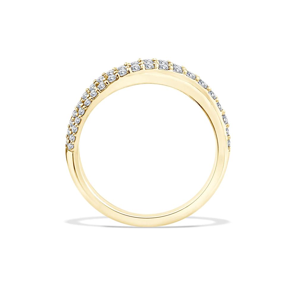 Lab Grown Diamond Bold Wave Multi-Row Anniversary Band in 10K Yellow Gold (5/8 ct. tw.) – Image 2 of 4
