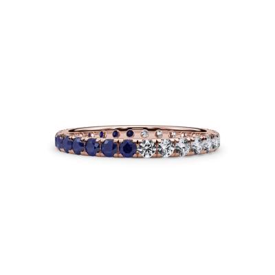 Lab Grown Diamond and Lab-Created Blue Sapphire Eternity Band in 14K Rose Gold (1/2 ct. tw.)