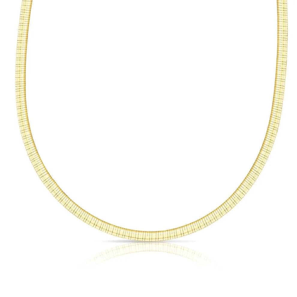 Reversible Omega Necklace in 14K Yellow &amp; White Gold, 16" – Image 1 of 6