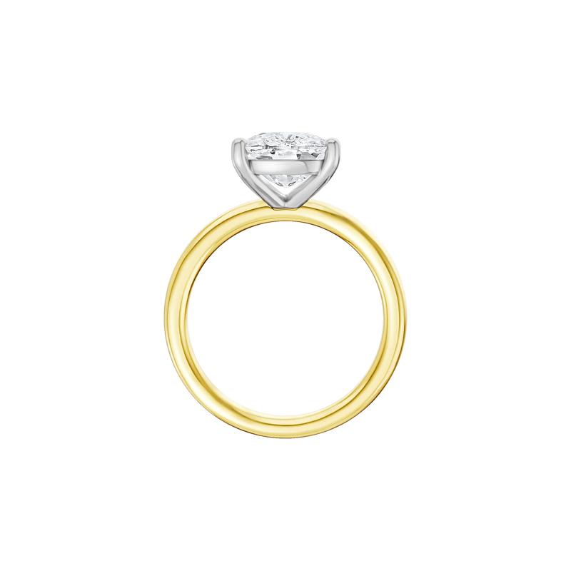 Lab Grown Diamond Elongated Cushion-Cut Engagement Ring in 14K Yellow and White Gold &#40;5 ct. tw.&#41; – Image 2 of 4