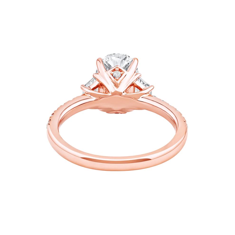 Khai Lab Grown Diamond Oval Engagement Ring in 14K Rose Gold (2 3/4 ct. tw.) – Image 4 of 5